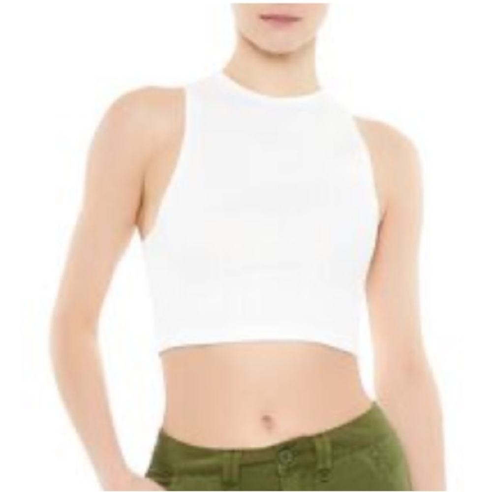 White Contour Crop Top